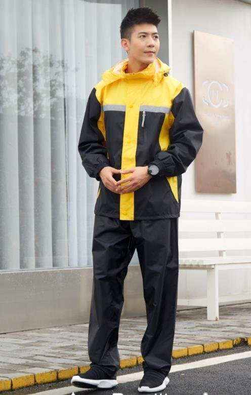 LHK1117★メンズ ファッション レインウェア レインコートフード付き アウトドア 雨の日 防水 作業着 釣り 上下セット拍卖