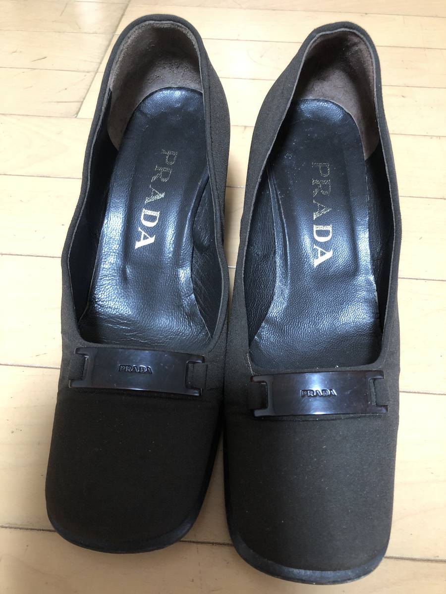 プラダ PRADA パンプス 無地 シンプル 35(22.5センチ)★ ブラウン ★ レディース★中古品拍卖