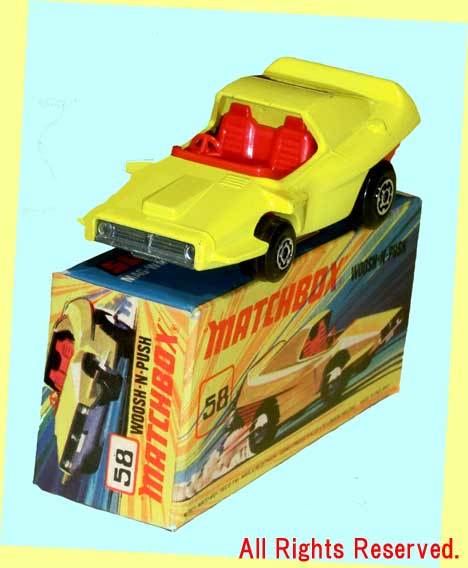 ▲▲MatchBox-#58 WOOSH-N-PUSH★英国製 ダイキャスト製ミニチュアカー★一次流通 新品未使用美品・激レア超貴重・外箱難少々拍卖