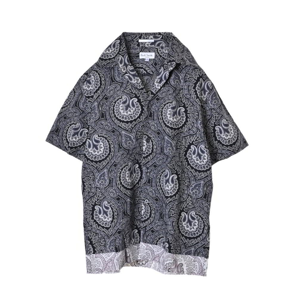 美品 Paul Smith ペイズリー柄 半袖シャツ S ブラック ポールスミス KL4BLAUQ04拍卖