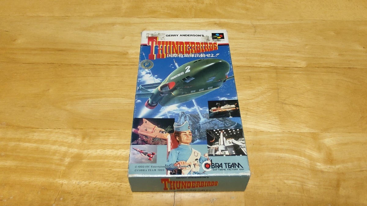 ★SFC「サンダーバード 国際救助隊出動せよ!(THUNDERBIRDS)」箱・取説付き/COBRA TEAM/スーパーファミコン/ACT/レトロゲーム★拍卖