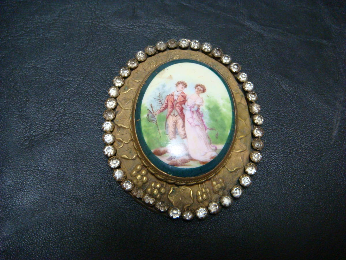 ◇アンティーク 大きなミニアチュール ブローチ ペンダント◇拍卖
