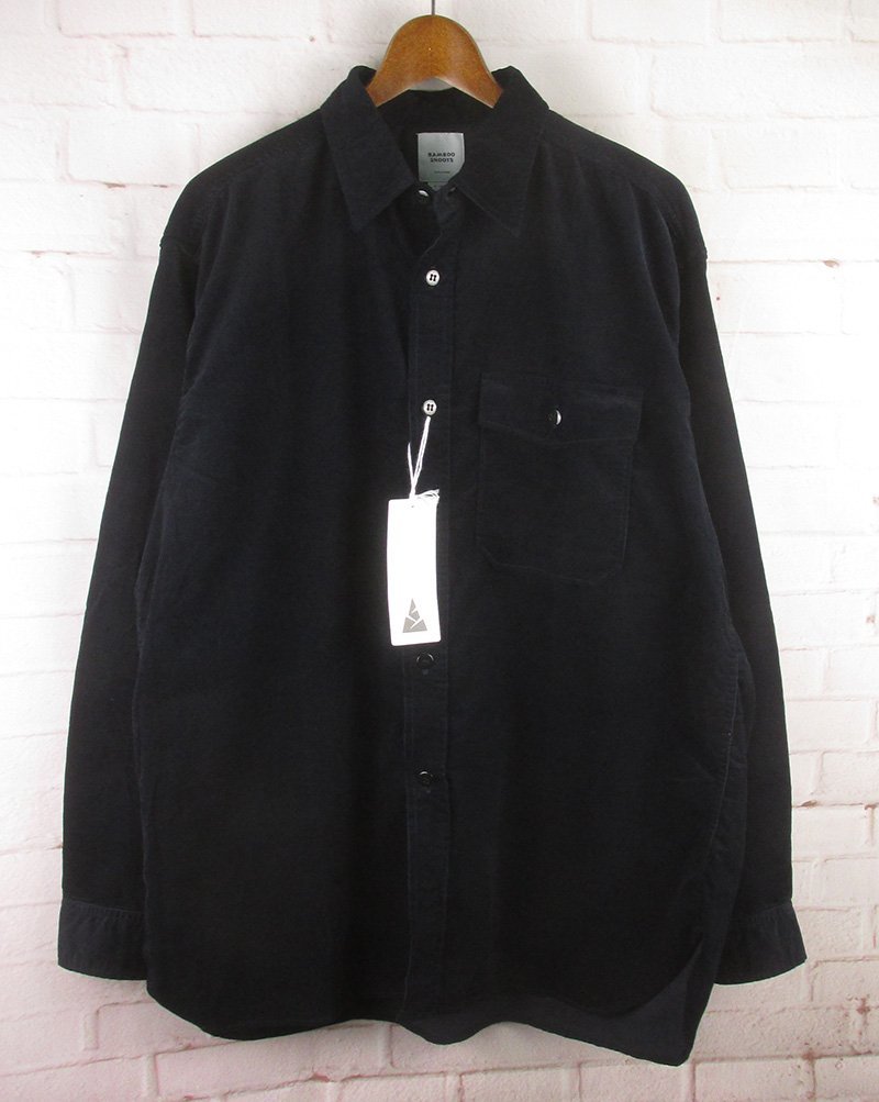 LAS22401 BAMBOO SHOOTS バンブーシュート コーデュロイシャツ X-LARGE 未使用 ネイビー拍卖