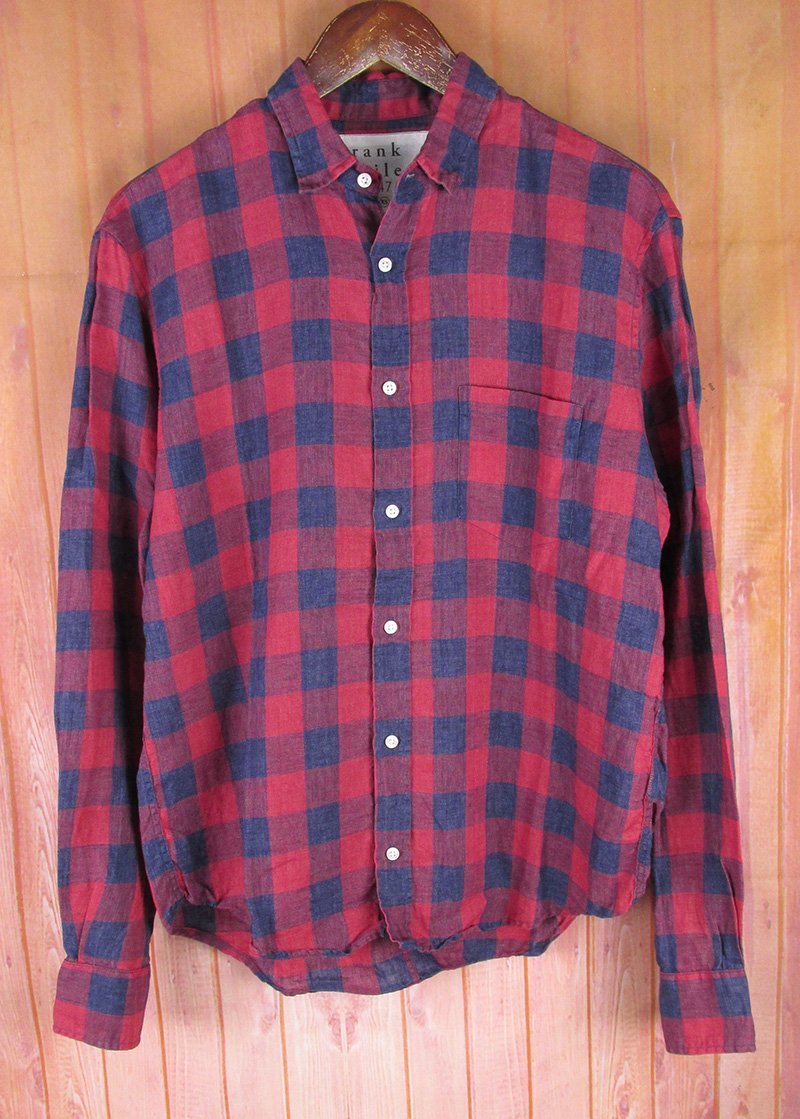 LAS7984 Frank&Eileen フランクアンドアイリーン LUKE チェック リネン 長袖シャツ XS拍卖