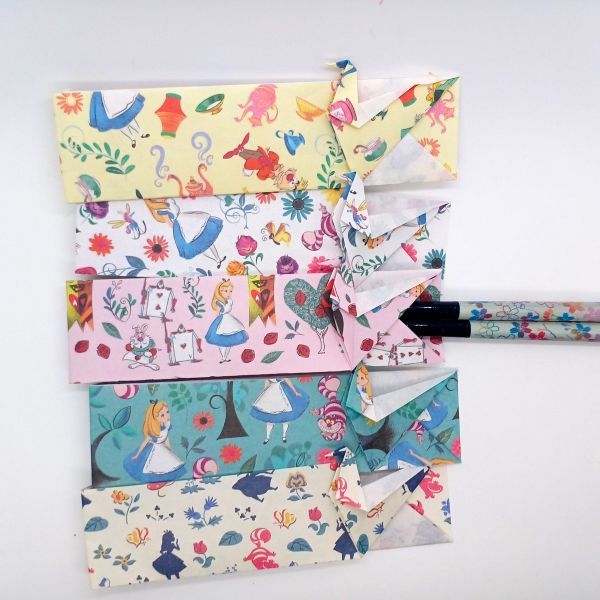 ハンドメイド 5柄 不思議の国のアリス 折り紙 ハンドメイド 箸袋拍卖