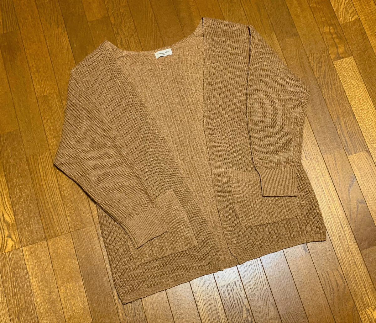 Samansa Mos2 スラブ畦編みロングカーディガン拍卖