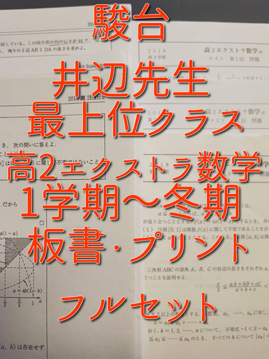 駿台 井辺先生 高2エクストラα数学 プリント・板書 1~冬期 フルセット 最上位クラス 河合塾 駿台 Z会 東進 SEG 鉄緑会拍卖
