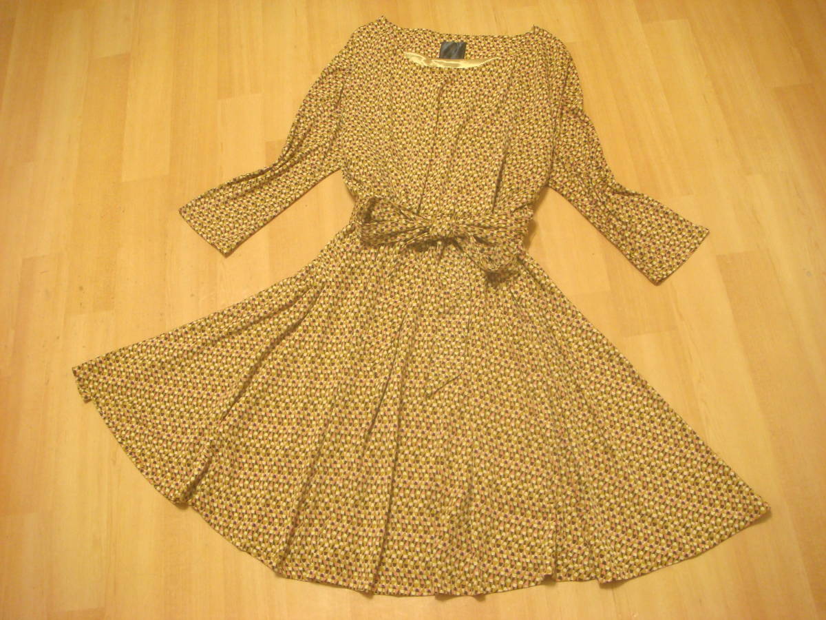 ブージュルード モダン柄 おリボン付き ワンピース 美品 伸縮性拍卖