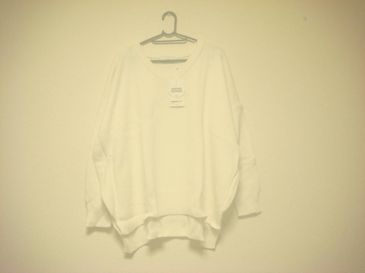 アズールバイマウジー 超ゆったり ニット セーター オフホワイト タグ付き未使用 新品 大きいサイズの方にも ML LL3L4L5L拍卖