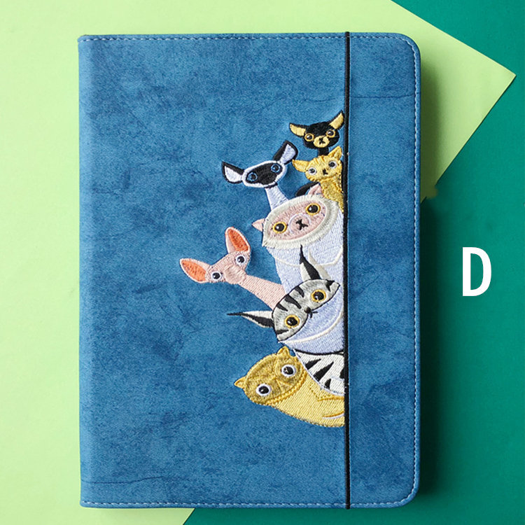 iPad 10.2インチ(第7世代/2019)ケース アイパッド カバー タブレットPC 段階調整可能 軽量 オートスリープ機能付き 3D 刺繍 おしゃれ拍卖