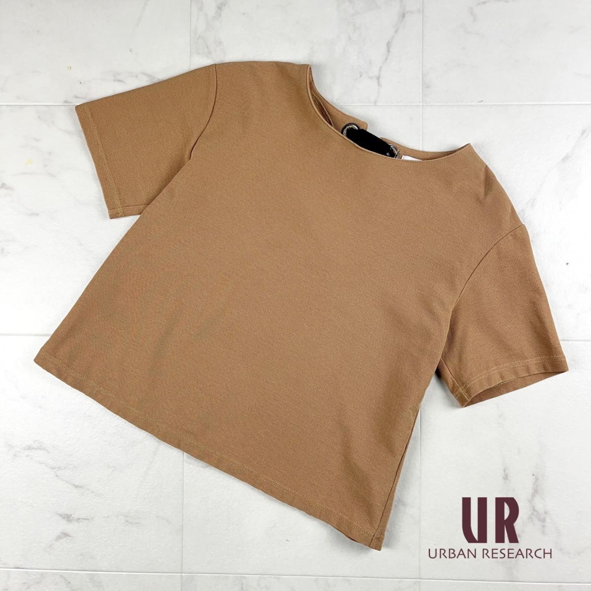 美品 URBAN RESEARCH アーバンリサーチ バックリボン 半袖 ワッフル風 トップス レディース 茶色 ブラウン サイズOne*JC791拍卖