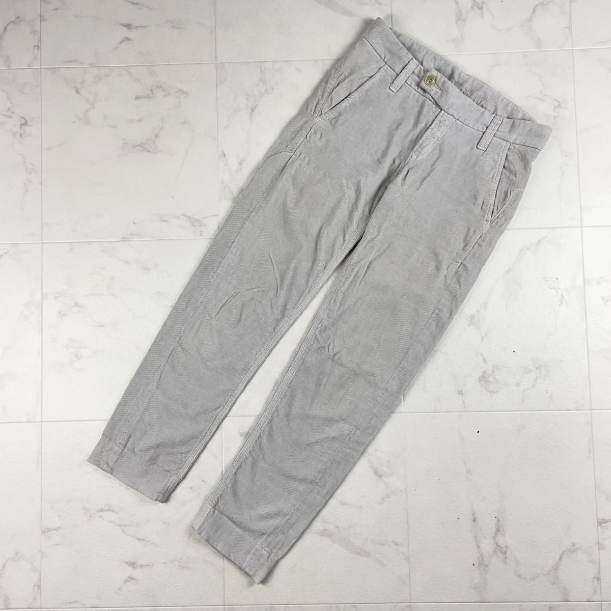 TRUE NYC トゥルーニューヨーク コーデュロイストレッチテーパードパンツ ボトムス レディース ライトグレー サイズ25*JC752拍卖