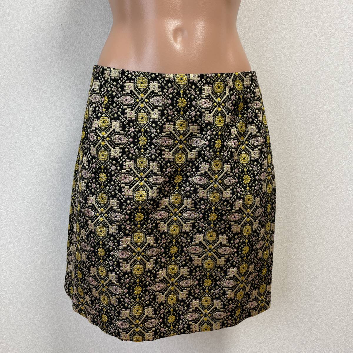 【美品】Louche ルーシェ ジャガード ラメ ミニスカート S拍卖