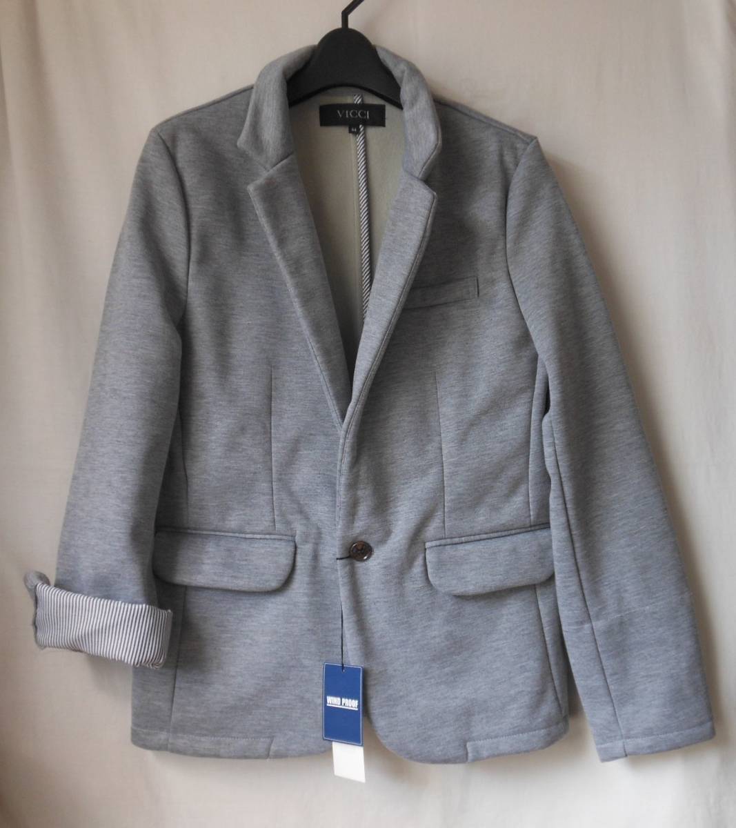 新品タグ付き VICCI(ビッチ) ウインドプルーフ テーラードジャケット グレー 44 M拍卖