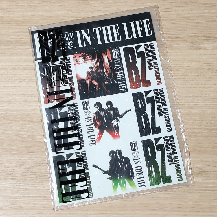 ステッカー クリアファイル付き B'z LIVE-GYM IN THE LIFE '91-'92 公式ツアーグッズ シール シート 初期 1991 1992 インザライフ拍卖
