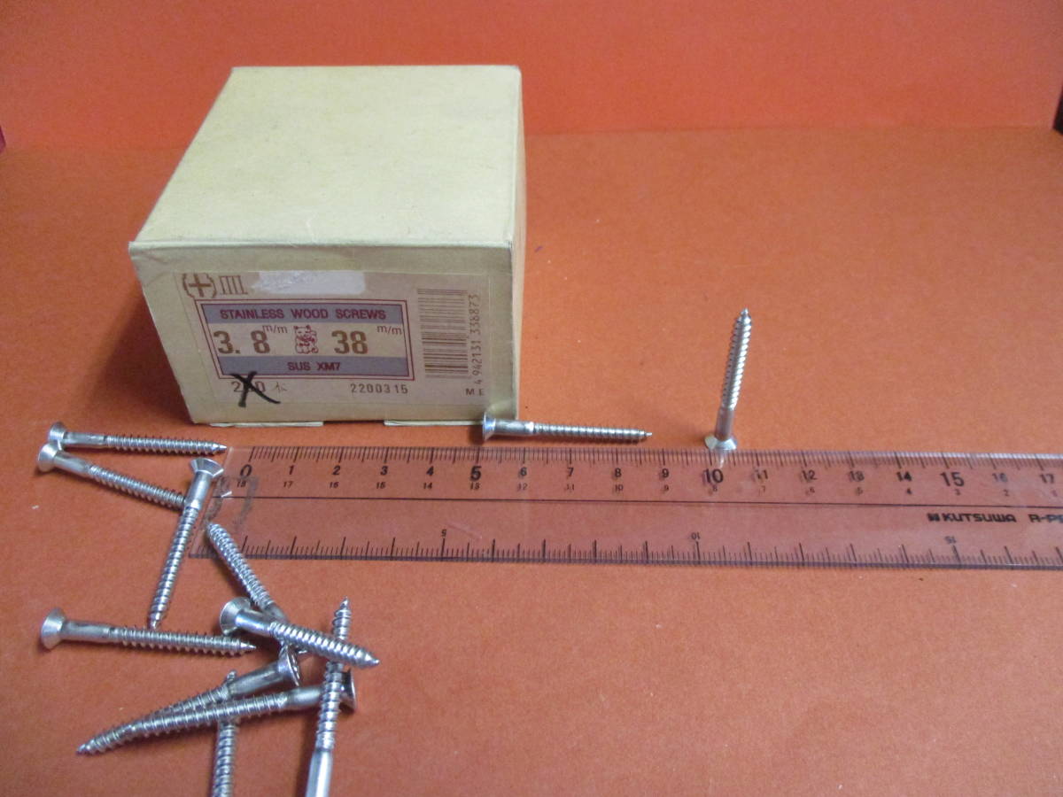ステンレス木ねじ3.8×38 (皿) 100本で¥1000 送料¥185(クリックポスト)拍卖