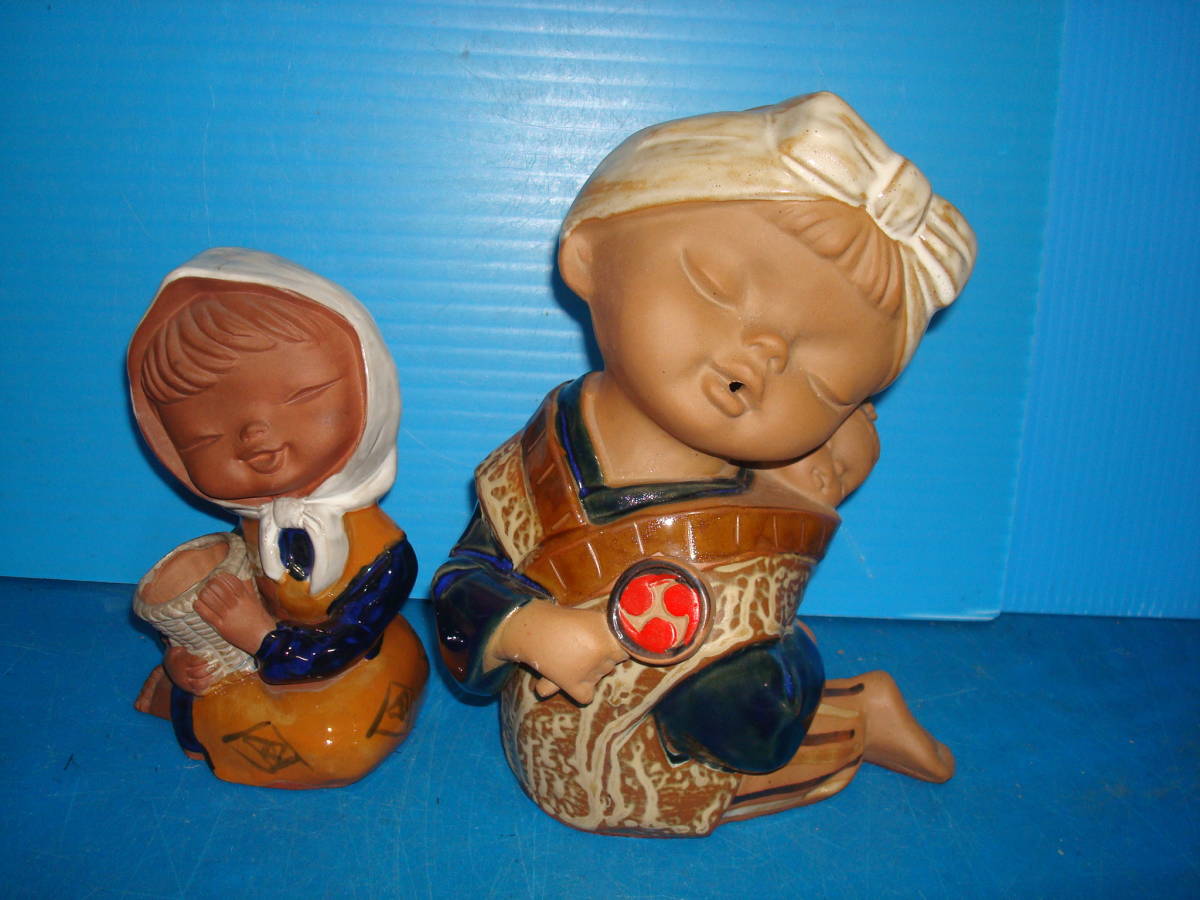 SETO CRAFT 瀬戸焼 わらべ人形 2点 TWS5拍卖