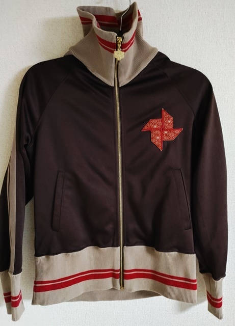 Mサイズ Onitsuka Tiger オニツカタイガー フルジップ ジャージ? こげ茶ベージュ レディース拍卖