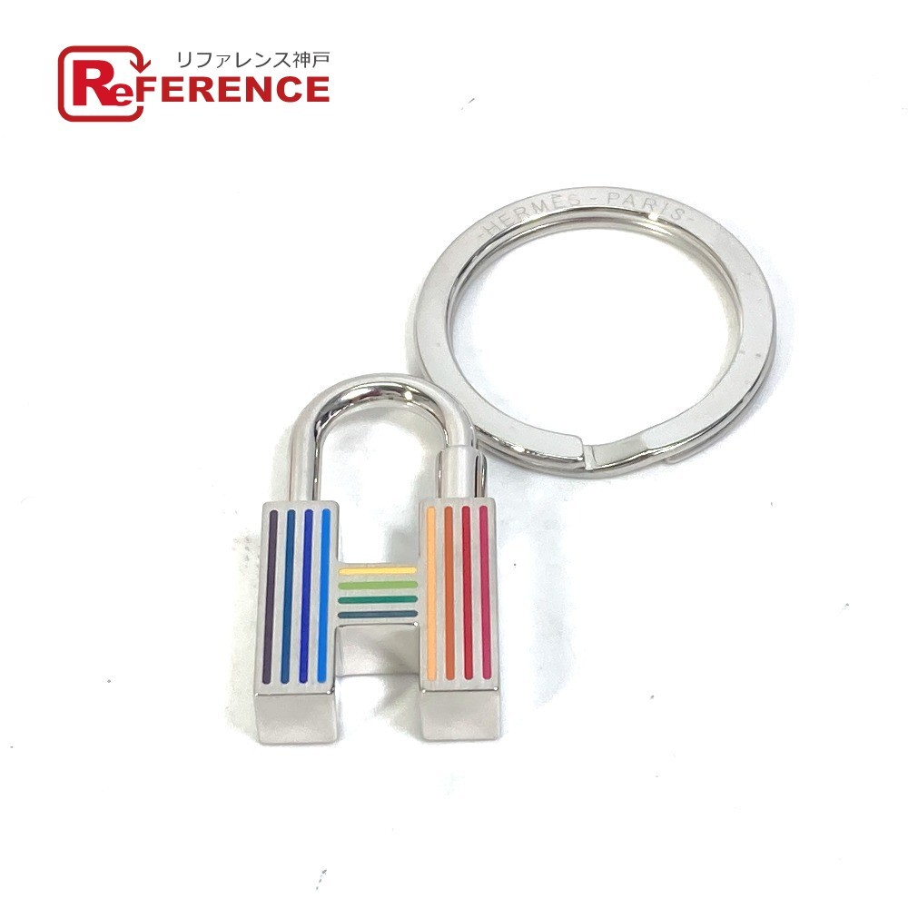 未使用 HERMES エルメス レインボー Hロゴ キーホルダー カデナ クイズ 鍵 キーリング マルチカラー レディース【中古】拍卖