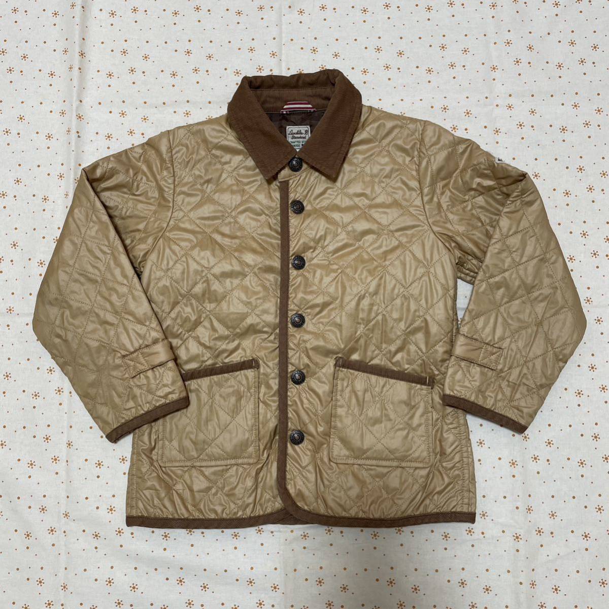 送料無料! ミキハウス ダブルB 薄手 キルティング コート ☆ 120 茶色拍卖