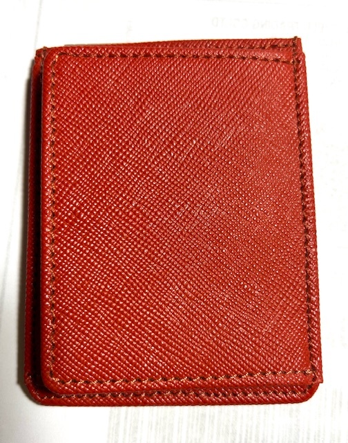 未使用:カードケース小銭入れ付 made in japan GOLDEN BAMBOO オレンジ拍卖