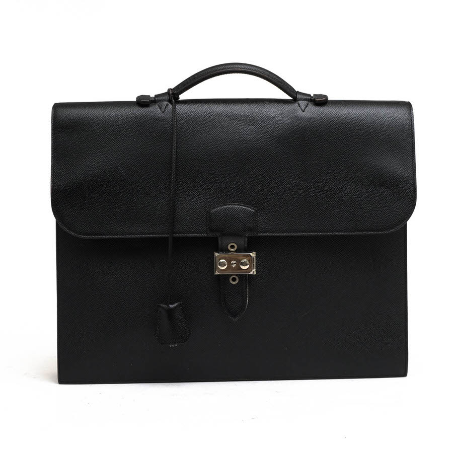 Mansaw 万双 ビジネスバッグ デュプイ社チェルケス グレイン型押し牛革 フラップ式拍卖