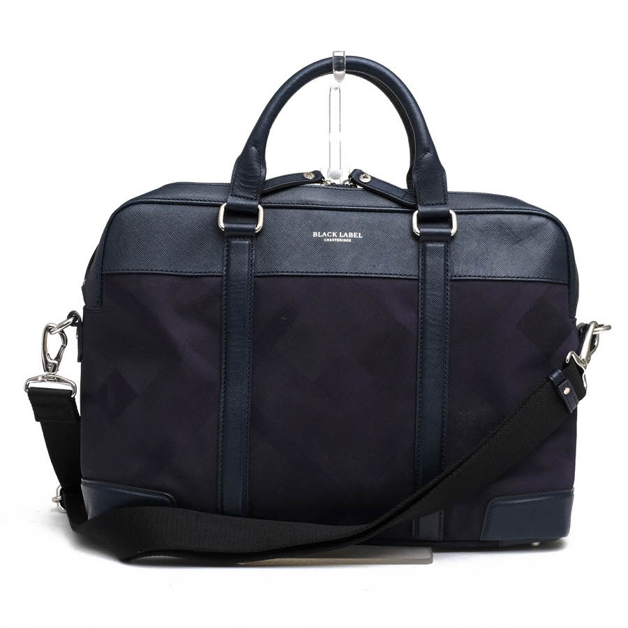 BLACK LABEL CRESTBRIDGE ブラックレーベル・クレストブリッジ ビジネスバッグ 51112-801 一部牛革 クレストブリッジチェック柄 2WAY ショ拍卖