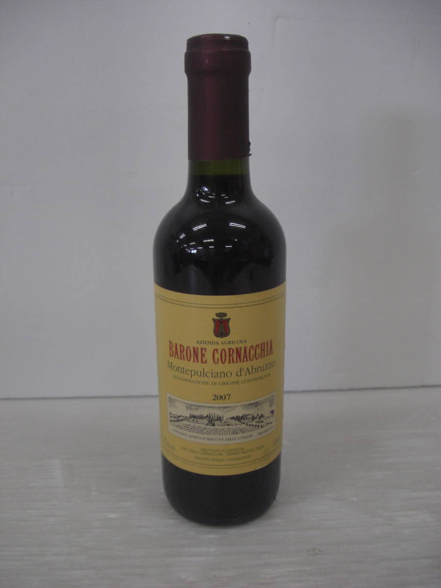 ◆◇モンテプルチャーノ ダブルッツオ イタリアワイン BARONE CORNACCHIA 375ml モンテプルチアーノ :日K0966-157ネ ◇◆拍卖