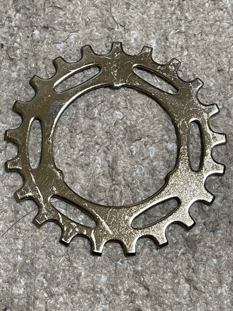 当時物未使用 シマノ デュラエース 5段/6段ボスフリー用 スプライン替歯 21T (ロー側3段対応)ゴールドカラー スプライン式 分解図③duraace拍卖