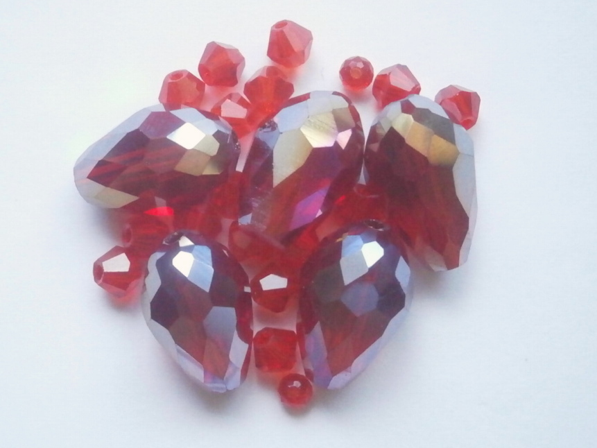 ガラスビーズ★ドロップ★タイプ A★レッド系★1拍卖