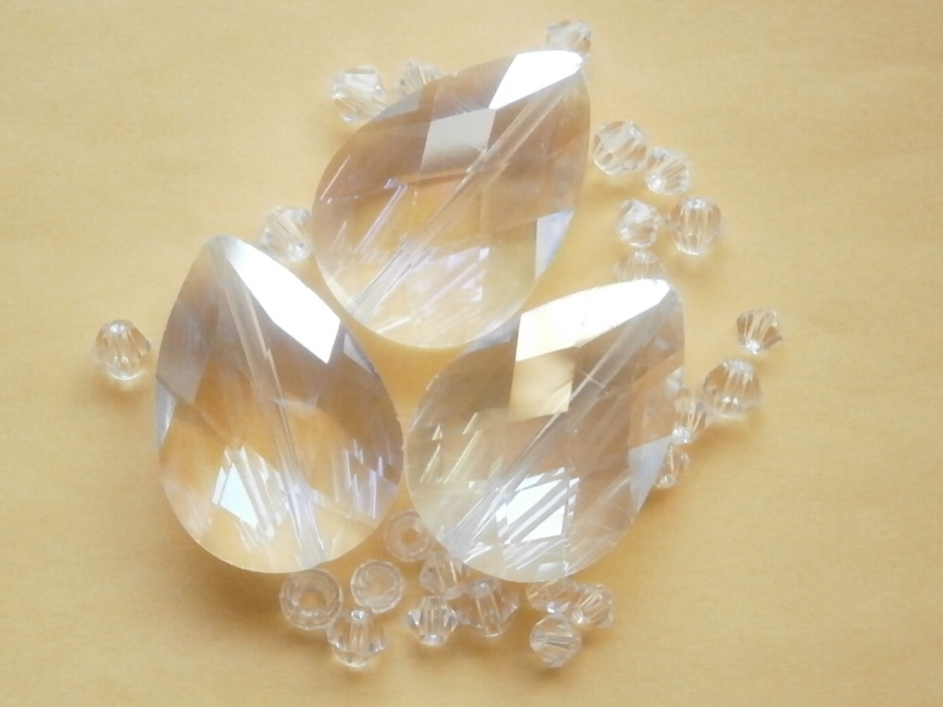 ガラスビーズ★ドロップ★タイプ B★クリア系★b拍卖