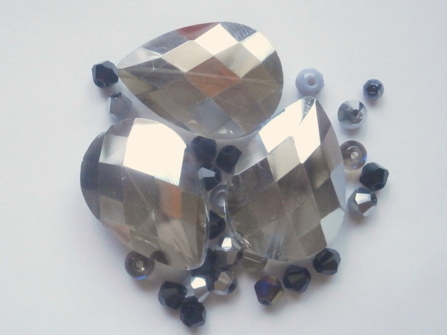 ガラスビーズ★ドロップ★タイプ B★グレー系★A拍卖