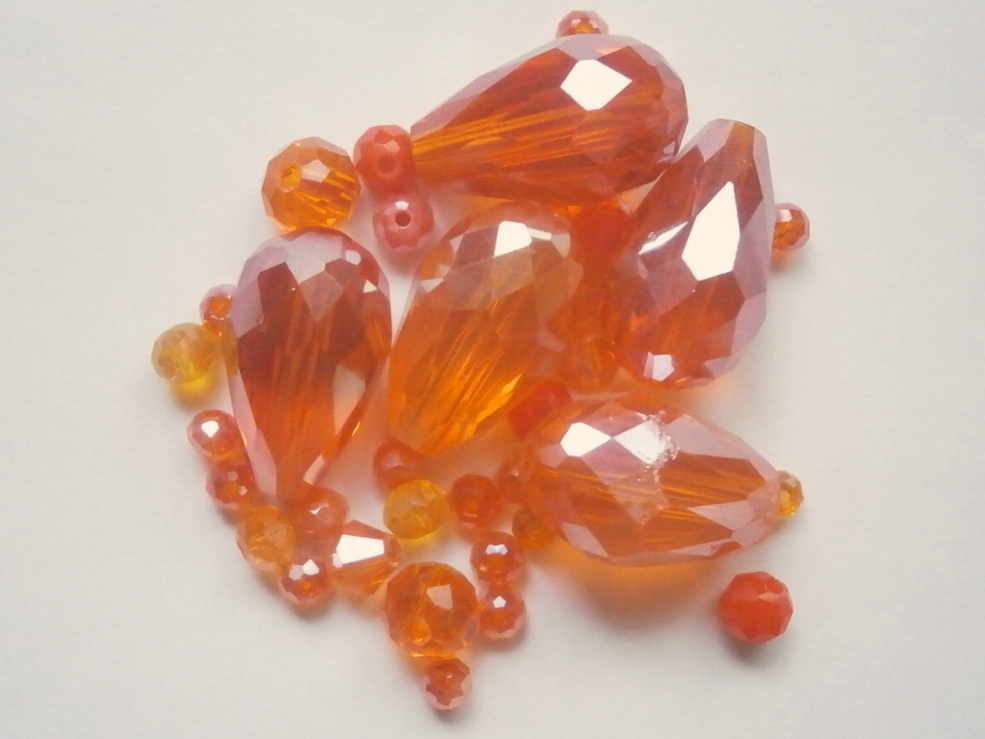 ガラスビーズ★ドロップ★タイプ A★オレンジ系★F拍卖