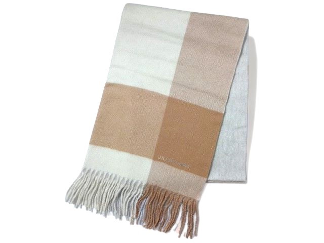 新品未使用 正規品 ジルスチュアート JILL STUART マフラー 大判マフラー ストール ひざ掛け オレンジ アイボリー グレー 601-15007-C拍卖