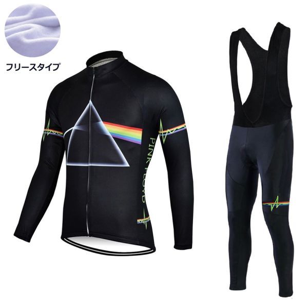 新品 長袖 裏起毛 上下セット No94 Mサイズ ブラック サイクルジャージ ウェア メンズ サイクリング MTB ロードバイク 自転車 フリース拍卖