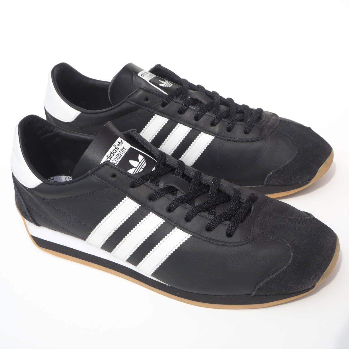 希少!! US 10 1/2 / 28,5cm 日本企画 23年製 adidas カントリー COUNTRY OG 黒 レザー 天然皮革レザー拍卖