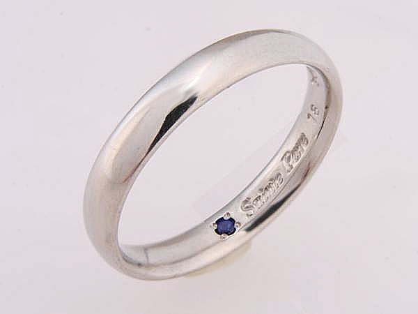 ★☆見て!Pt1000セントピュール内青石リング指輪18号!MJ-988拍卖