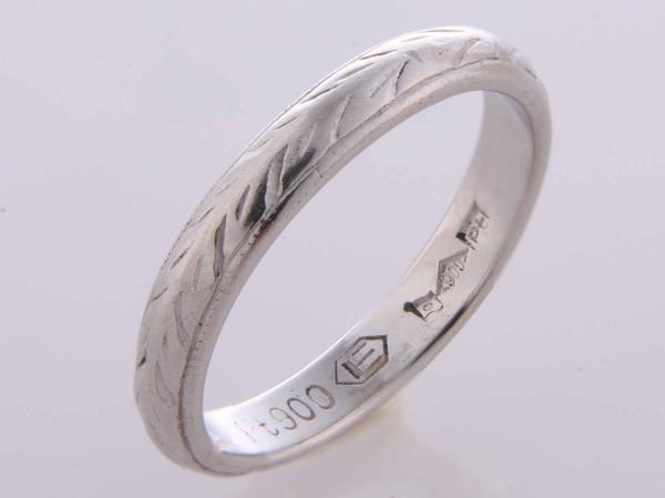★☆見て!造幣局Pt900プラチナリング甲丸模様指輪10号!MJ-1057拍卖