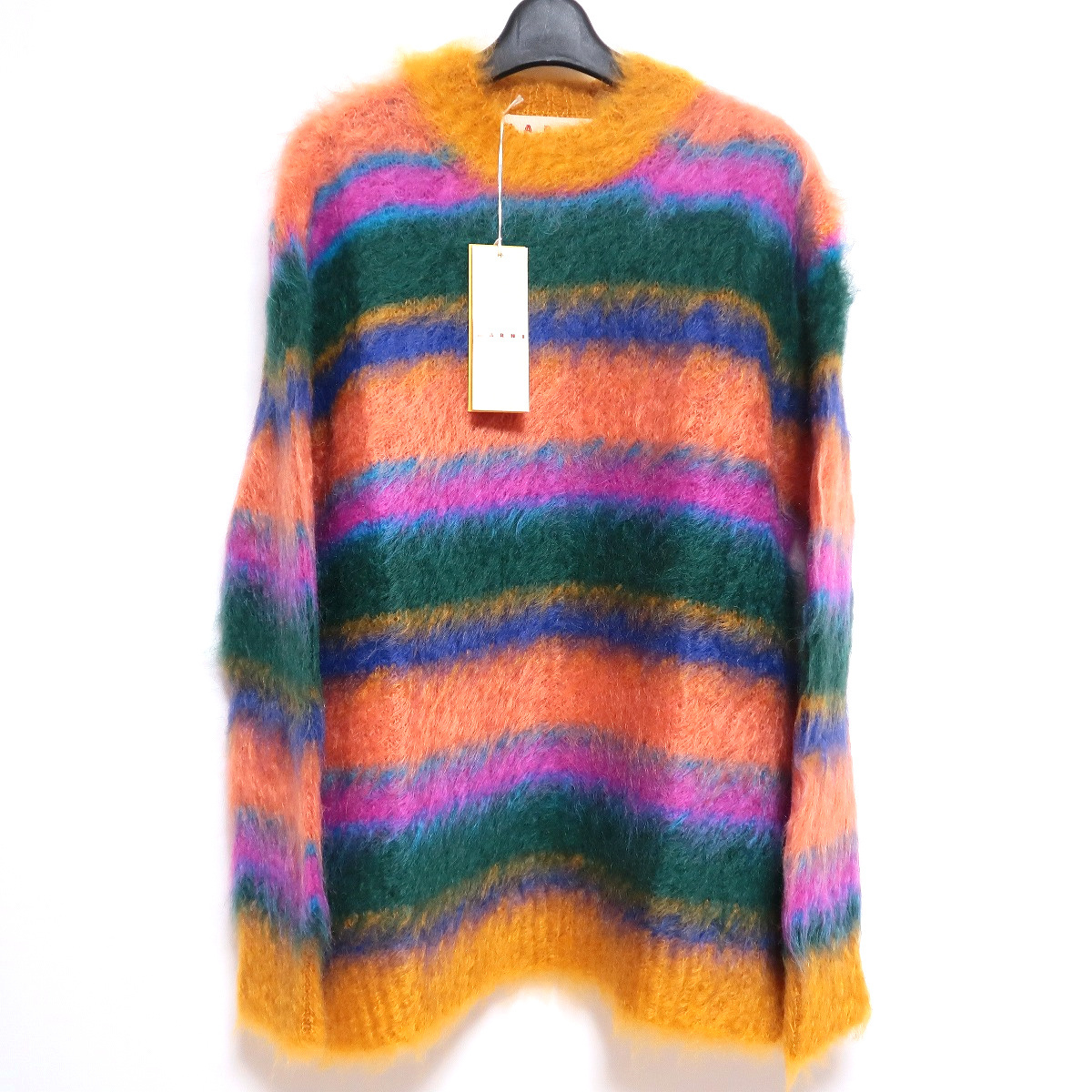 新品 MARNI モヘア プルオーバー ニット ボーダー 男女兼用 オーバーサイズ マルニ セーター イタリア製拍卖