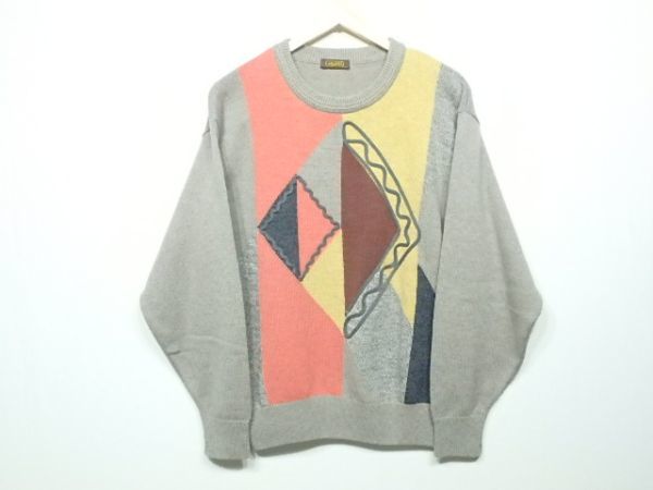 90's ARAMIS 上質! レトロ カシミヤ セーター M~L /3D/ピカソ/Jcrew拍卖