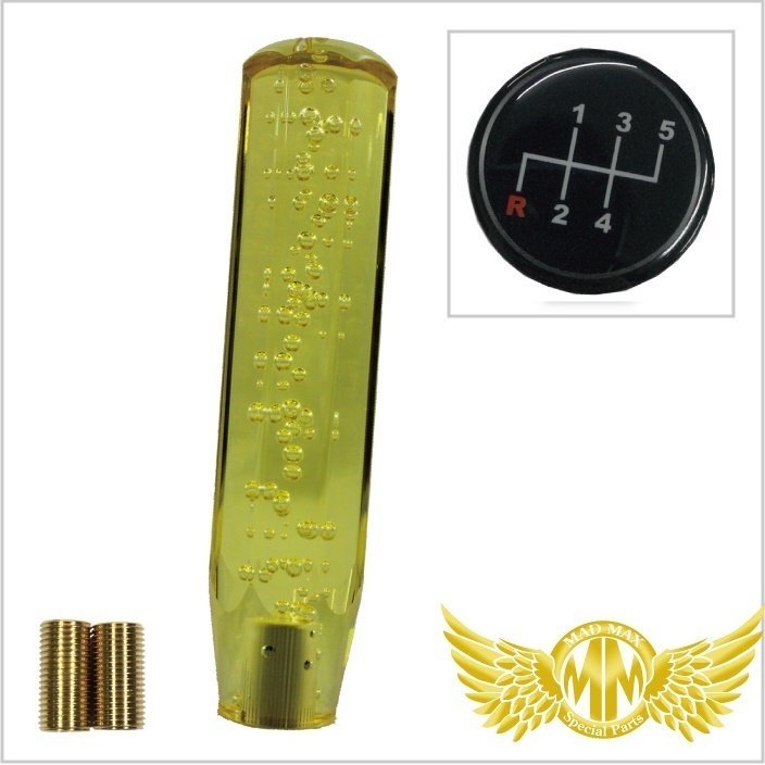MADMAX トラック用品 クリスタル シフトノブ 泡 200mm イエロー ふそう ブルーテックキャンター 用/変換付【送料800円】拍卖