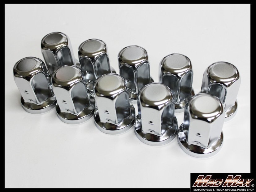 トラック用品 S-TOCK ISOホイール対応 33mm ステンレス ナットキャップ 60mm高さ 10個入り/デコトラ ホイールナットカバー【送料800円】拍卖