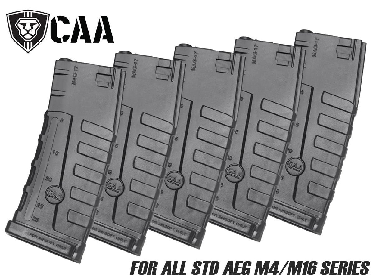 CAA-MAG-003BK CAA AIRSOFT 140Rds スプリングマガジン 5本セットバリューパック CAD-MAG-59-V-BK拍卖