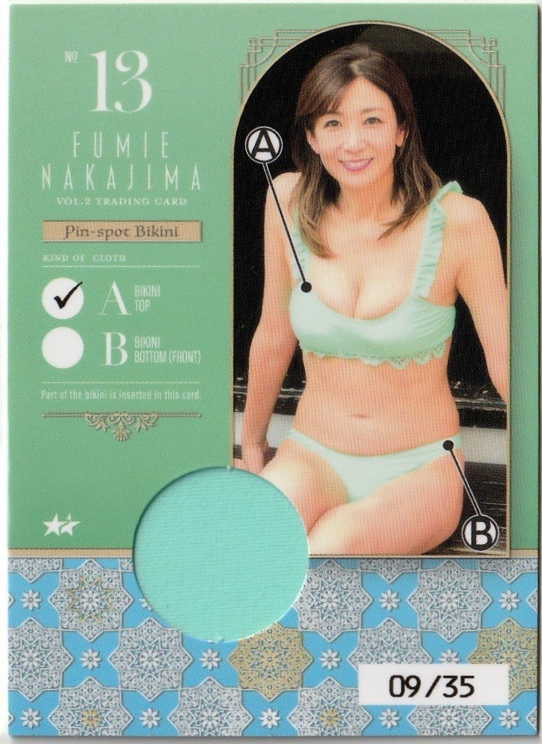 【中島史恵Vol.2】9/35 ピンスポビキニカード13(ブラジャー 乳首上) トレーディングカード拍卖