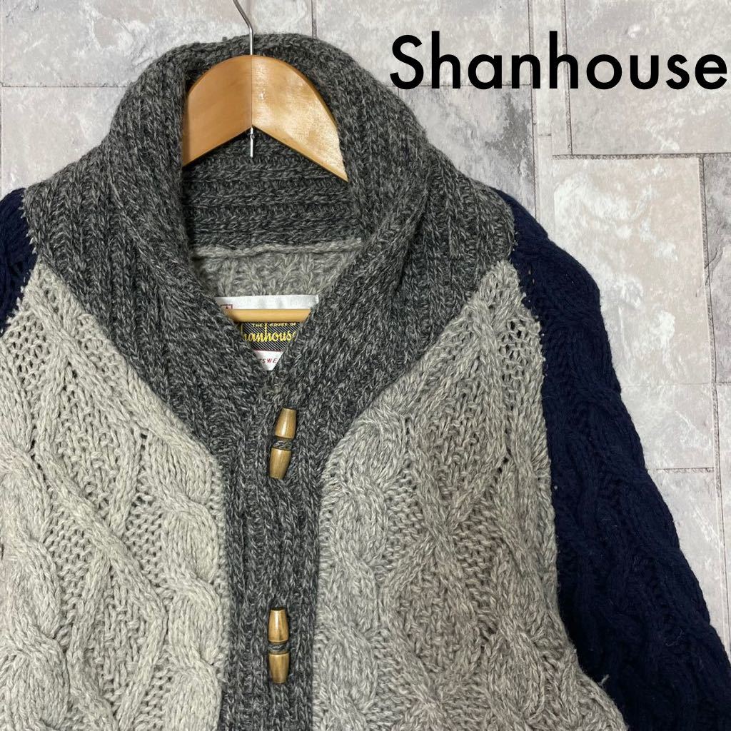 Shanhouse シャンハウス RATTLE TRAPコラボ ラトルトラップ ショール カラーカーディガン ニット セーター サイズ42(L相当) 玉SS1033拍卖