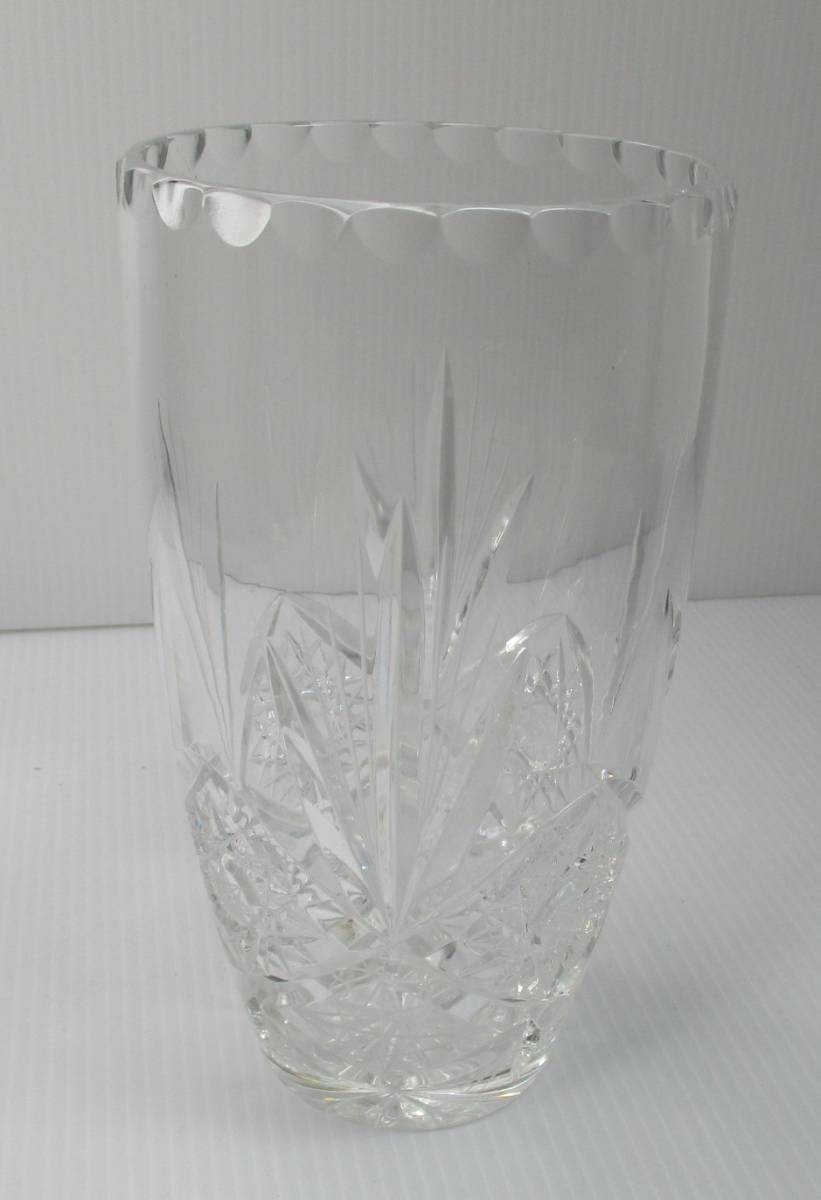 S-980 ガラス花瓶 クリスタルガラス 花瓶花入 花器 高さ20㎝ 径10.5㎝ 拍卖
