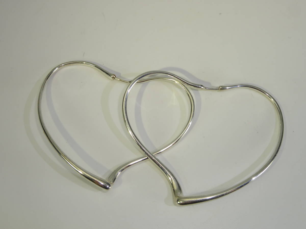 ☆ ティファニー エルサ ペレッティ オープンハート フープ Ag925 約12.8g位 中古 ピアス ☆②T拍卖