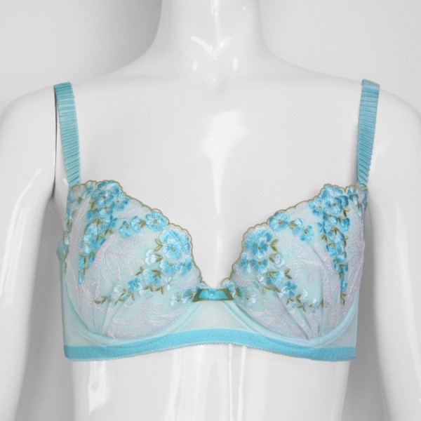 【新品】B80 エレーヌ デコルテふっくら ボリュームアップブラジャー■脇肉 ハミ肉スッキリ 脇高ベルト スリム■エアリーブルー■拍卖