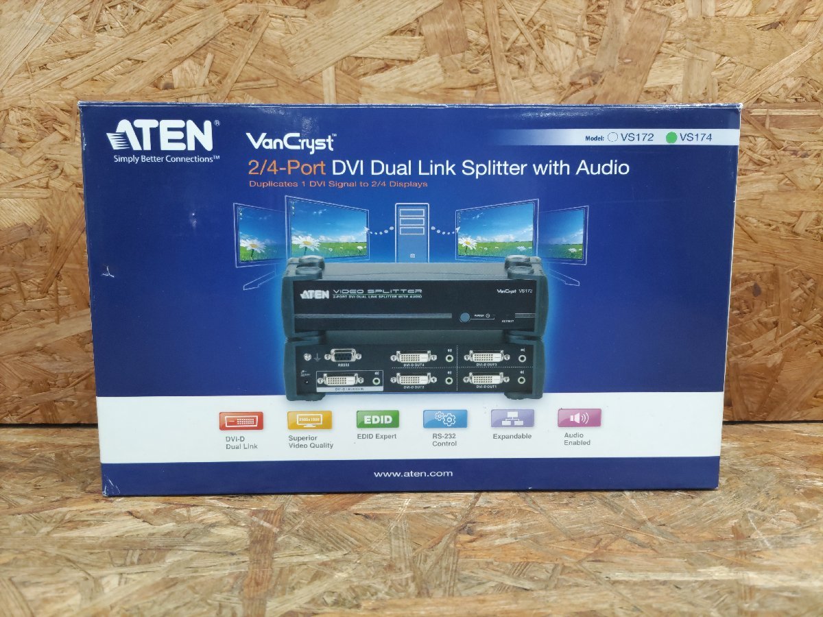 ◎動作確認済み ATEN VS174 DVIデュアルリンク4分配器(オーディオ対応)映像分配器 現状品◎Z774拍卖