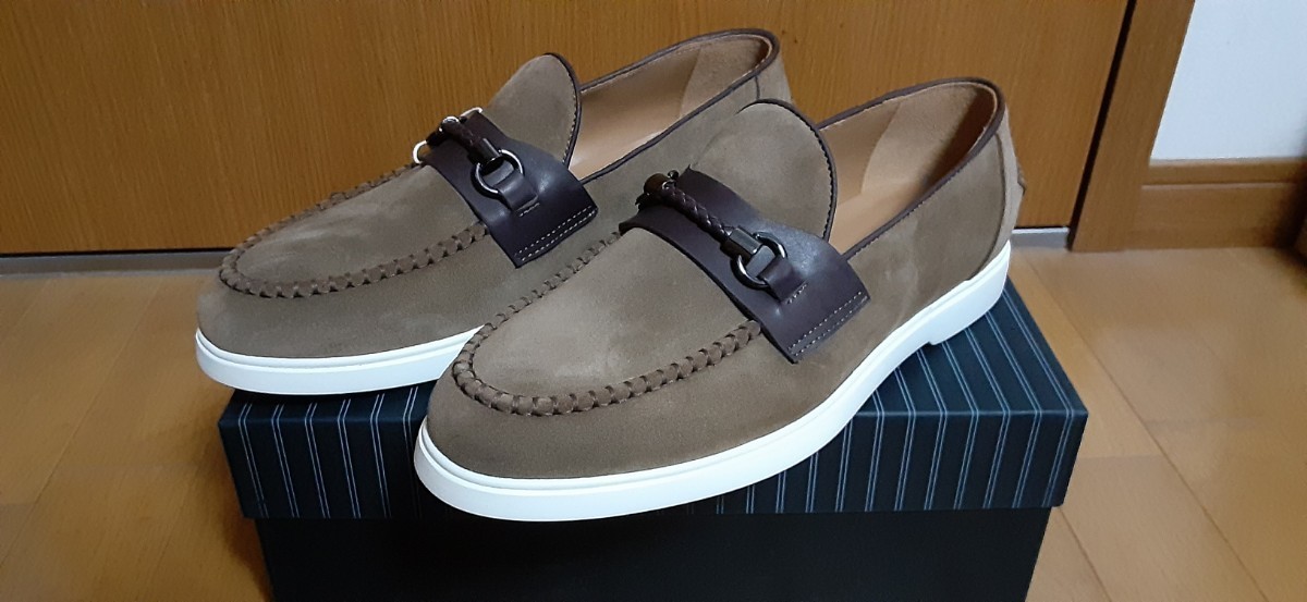 イタリア製 ジョバンニコンティ GIOVANNI CONTI スエード グレージュ 茶 42 26.0 27.0拍卖